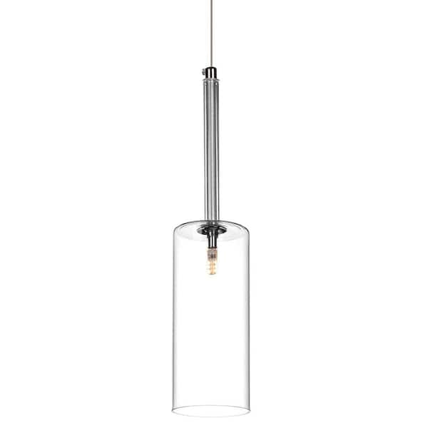 LamQee 3-Light Clear Cylinder Island Pendant Light with Glass Shade