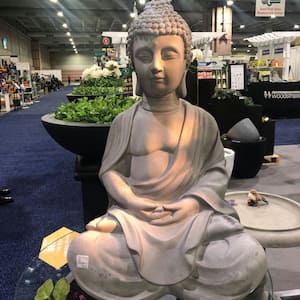 25.6 in. H Lightweight Concrete Sitting Meditating Buddha Statues