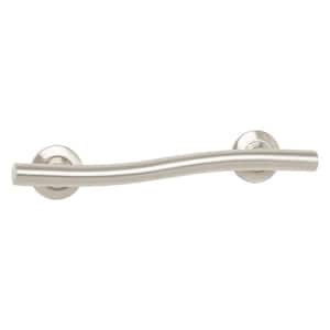 18 in. Lifestyle and Wellness Designer Wave Wall Mount Bathroom Shower Grab Bar, 1-1/4 in. Dia in Satin