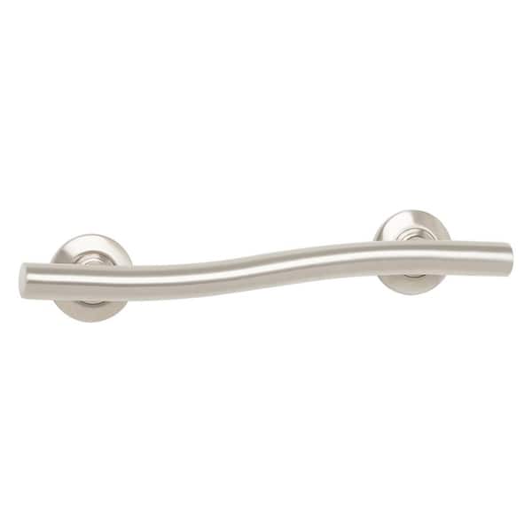 SEACHROME 18 in. Lifestyle and Wellness Designer Wave Wall Mount Bathroom Shower Grab Bar, 1-1/4 in. Dia in Satin