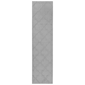 Silver Quatro 3 ft. x 12 ft. Cut-loop Trellis Area Rug