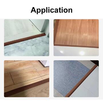 Wellco 1.5 in. x 16.4 ft. Brown Floor Transition Strip Self Adhesive For Joining Floor Gaps, Carpet Threshold Transition FTS15164B