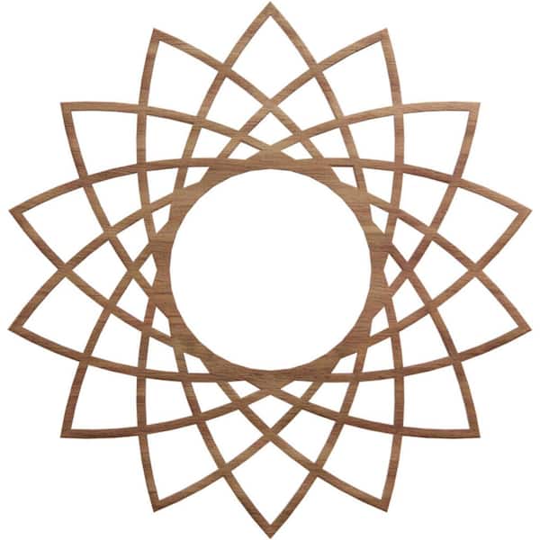 Ekena Millwork 0.375 in. x 22 in. x 22 in. Wood (Walnut) Medallion Moulding