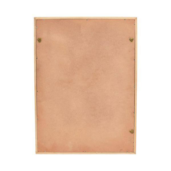 Handwoven Cotton Wall Art with Natural Wood Frame and Plastic Cover