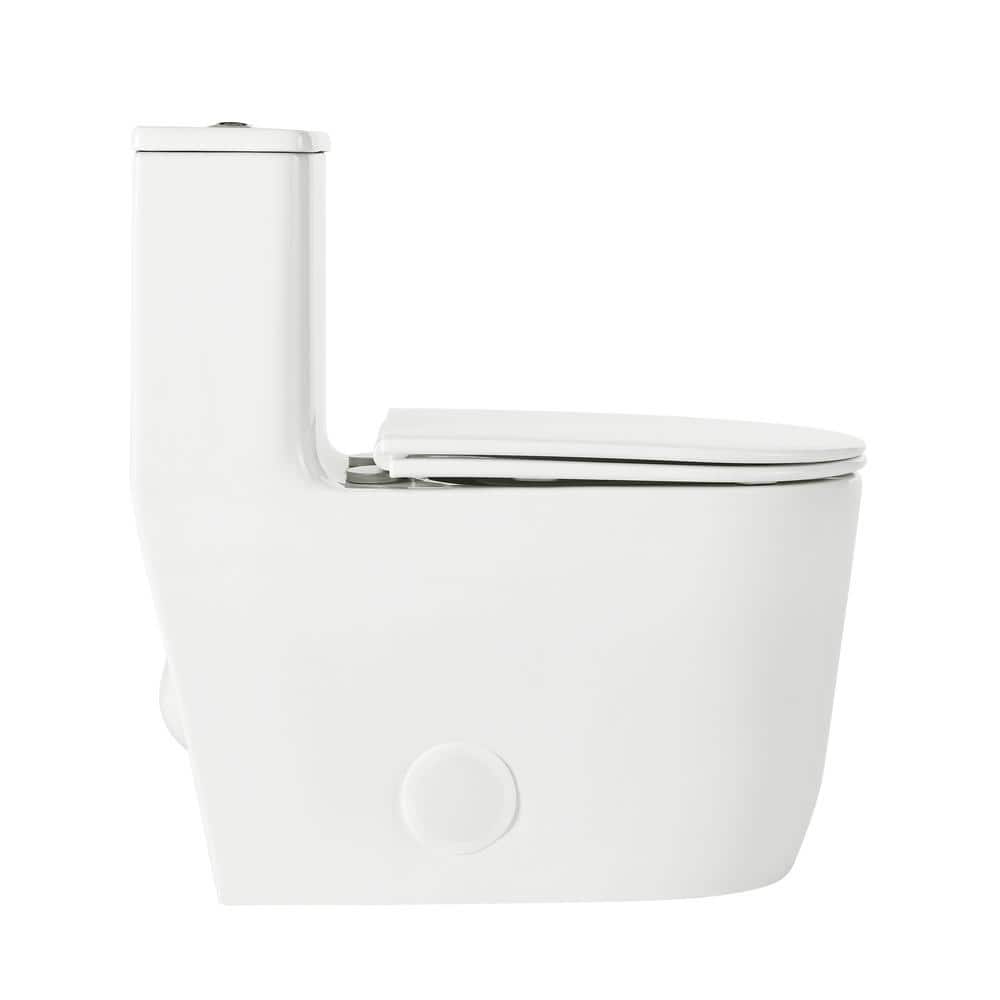 White High Efficiency Dual Flush Elongated One-Piece Toilet