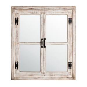 31.5 in. H x 27.5 in. W Oversized Farmhouse Wood Window Frame Wall Mirror