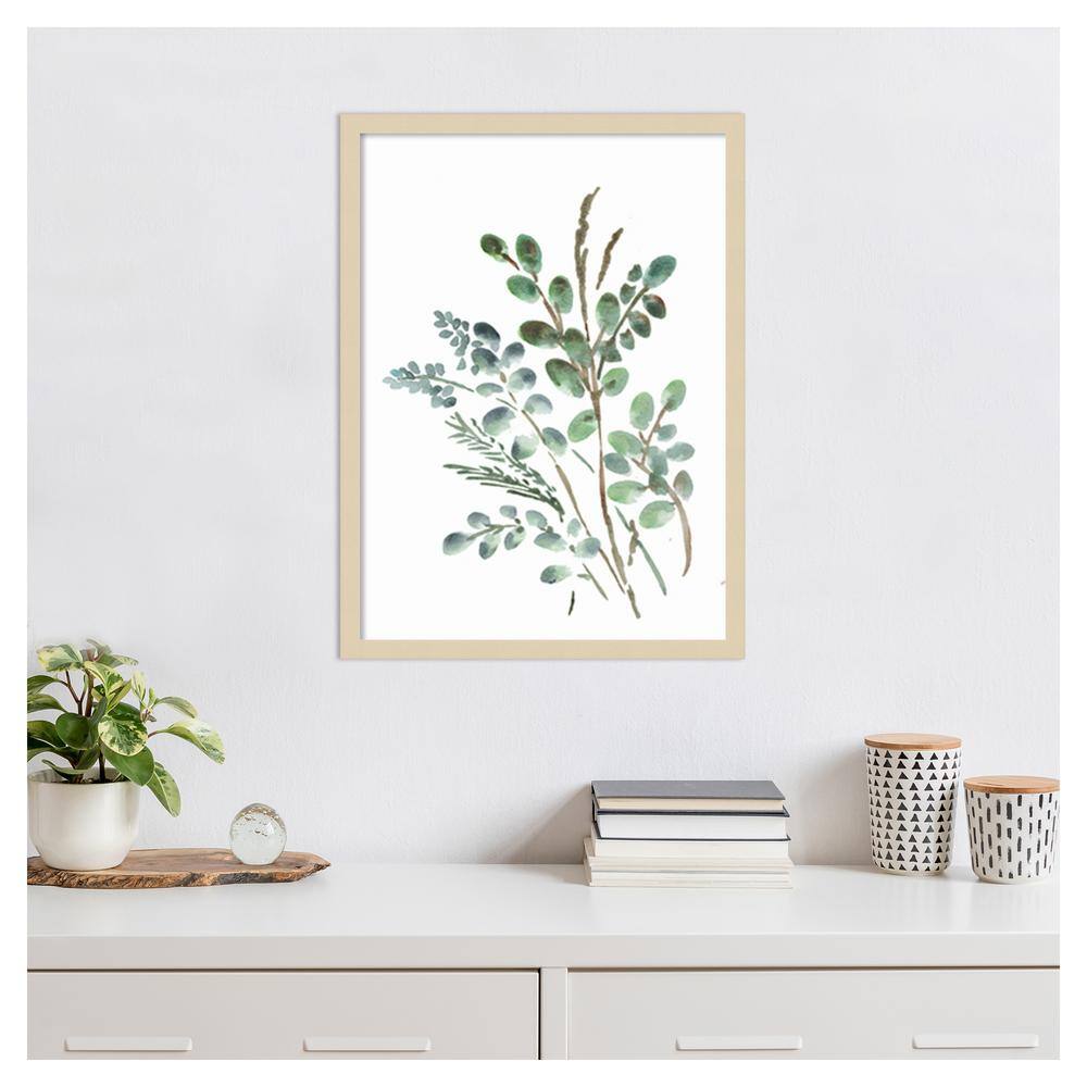Svelte Natural Framed Botanical Watercolor Wall Art, 19" x 25"