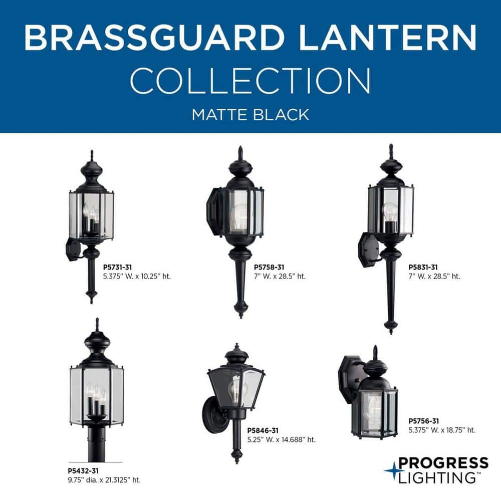 Black Hexagonal Aluminum Outdoor Wall Lantern with Clear Glass Panels