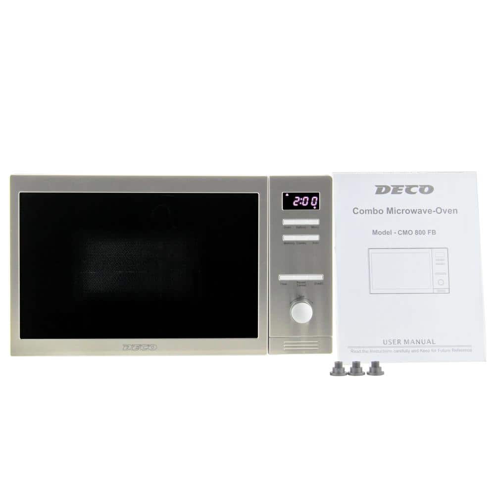 0.8 cu. ft. Free Standing or Built-in Compact Combo Microwave Oven in Stainless Steel