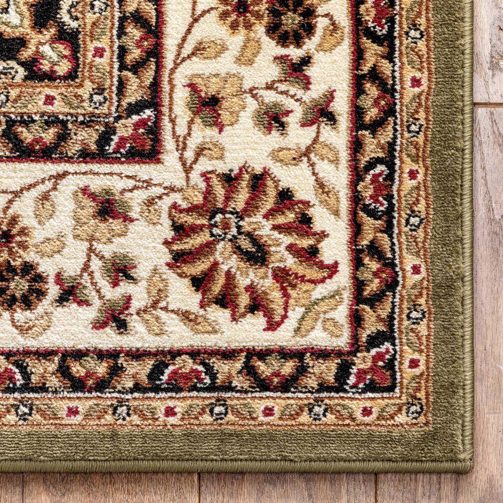 Green Medallion Synthetic Reversible Area Rug 9'3" x 12'6"