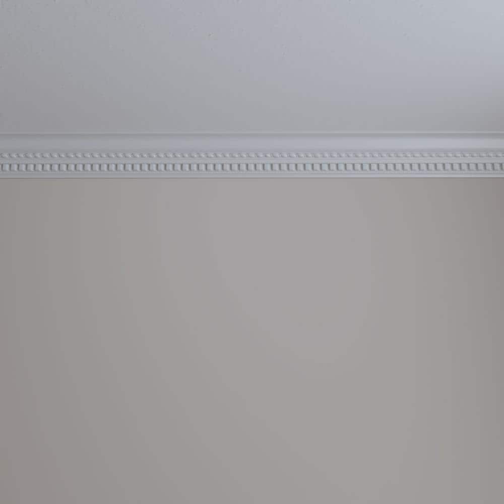 Primed White Geometric Crown Moulding Sample, 12 in