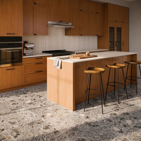 Ivy Hill Tile Luxe Terrazzo Fossil Gray 23.54 in. x 23.54 in