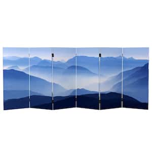 3 ft. Short Misty Mountain Canvas 6-Panel Folding Screen