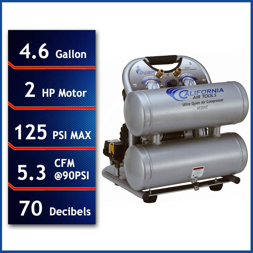 Airbrush Air Compressor 3-Liter Tank, Holders, Regulator, Gauge