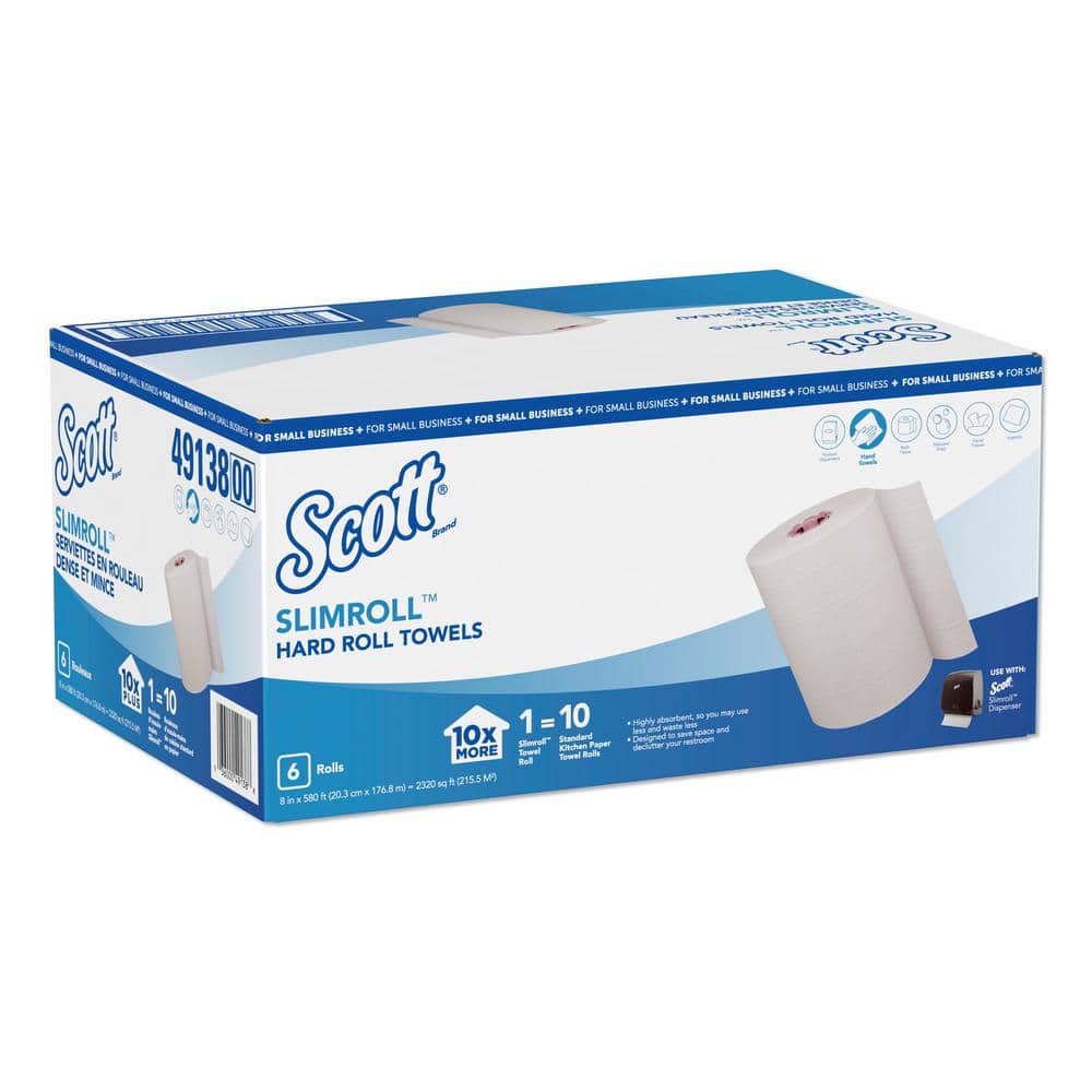 Scott Control Slimroll Hardwound Paper Towels, 8 in. x 580 ft., White ...