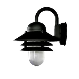 13 in. Black Outdoor Hardwired Barn Light Sconce with No Bulb Included