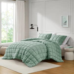 Dream Puff Sage Microfiber King/Cal King Comforter Set