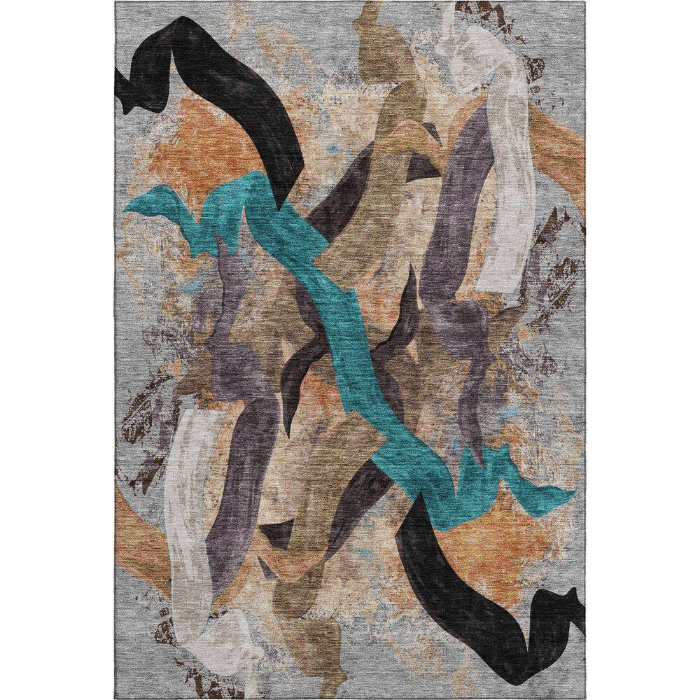 Mayfield Premium Machine Washable Abstract AMF2191 Gray 10 ft. x 14 ft. Area Rug price history on PriceWatchPro