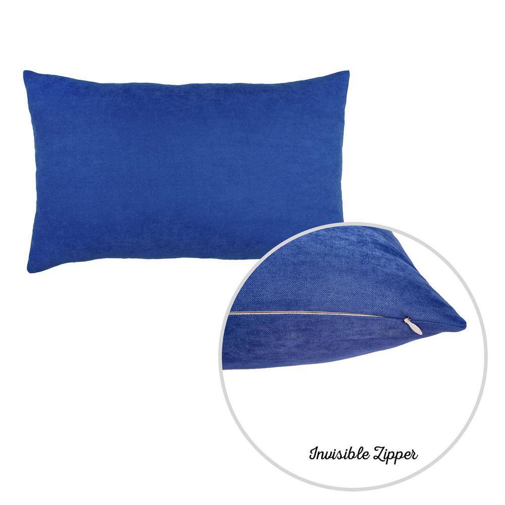 Sapphire Blue Polyester Lumbar Pillow Covers Set of 2
