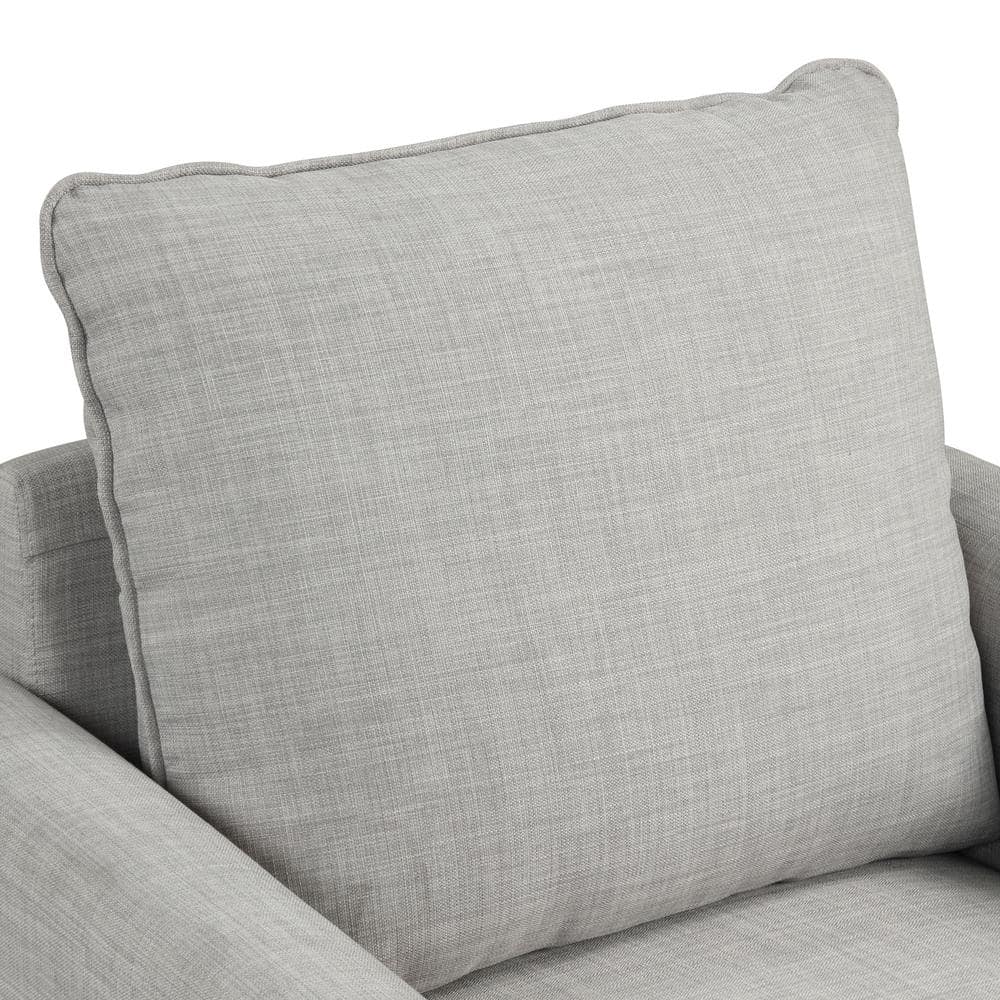 Jorden Light Gray Polyester Upholstered Accent Chair with Dark Wood Legs