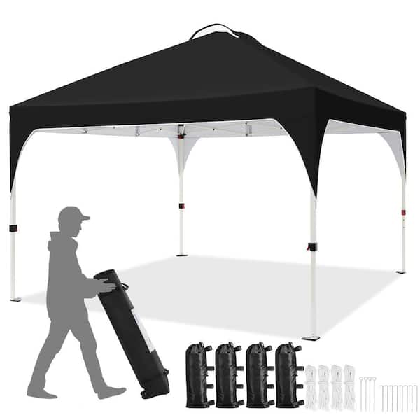 12 ft. x 12 ft. Pop Up Canopy Portable UPF 50 plus Water Resistant Adjustable Tent with Roller Bag Sandbags Guy Lines