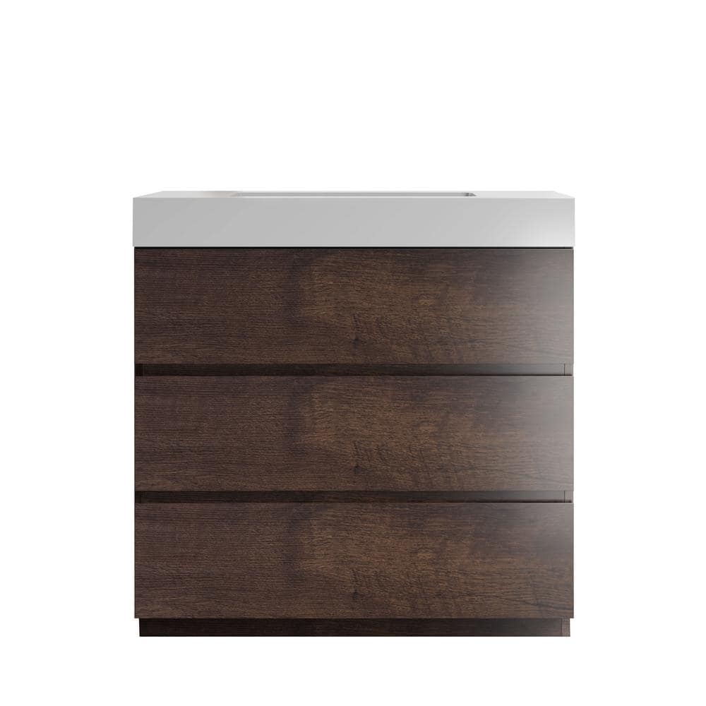 Alice 36.00 in. W x 18.10 in. D x 37.00 in. H Single Sink Freestanding Bath