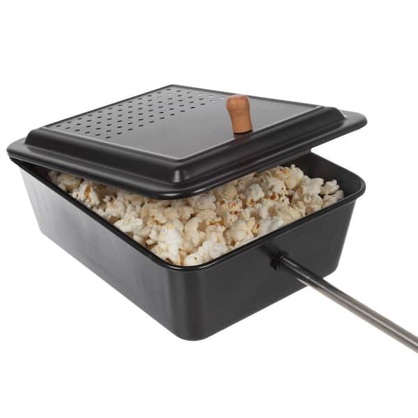 Great Northern 3.5 qt. Campfire Popcorn Popper - Old Fashioned Popcorn Maker  with Nonstick Finish and Extended Handle - Black 83-DT6156 - The Home Depot