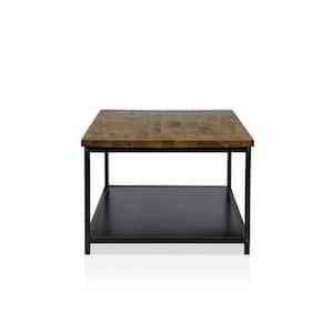 Vartino 47.25 in. Rustic Oak and Black Rectangle Wood Top Coffee Table