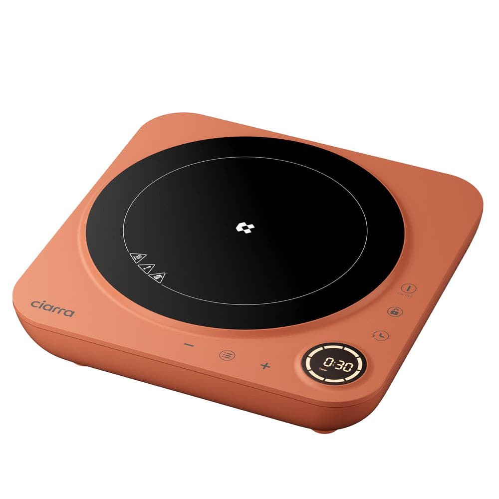12 in. Portable Ceramic Single Element 1500-Watts Electric Induction Cooktop in Orange with Touch Control price history on PriceWatchPro