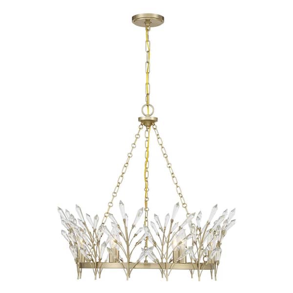 Orianna 6-Light Noble Brass Glam Crystal Chandelier