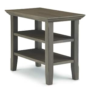 Acadian Solid Wood 14 in. Wide Rectangle Transitional Narrow Side Table in Farmhouse Grey