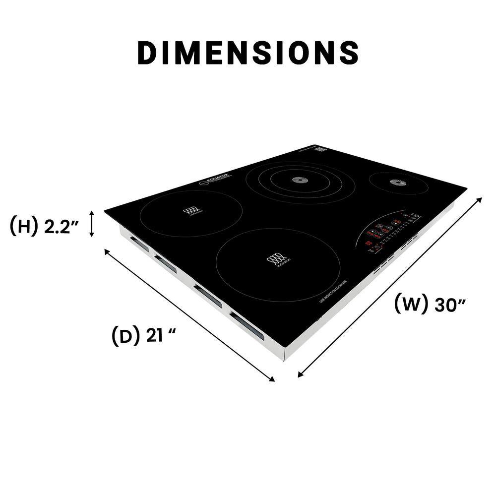 Equator 30" Black Ceramic-Induction 4 Burner Cooktop with Touch Control