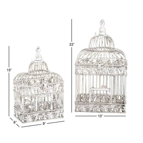 Litton Lane Bronze Metal Hinged Top Birdcage with Latch Lock Closure and  Top Hook (2- Pack) 90533 - The Home Depot