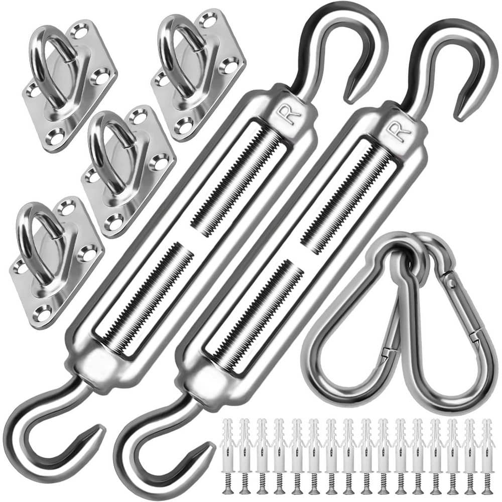 8 Inch Stainless Steel Sun Shade Sail Hardware Kit for Rectangle & Triangle Installations Outdoor Patio Canopy 40 Set price history on PriceWatchPro