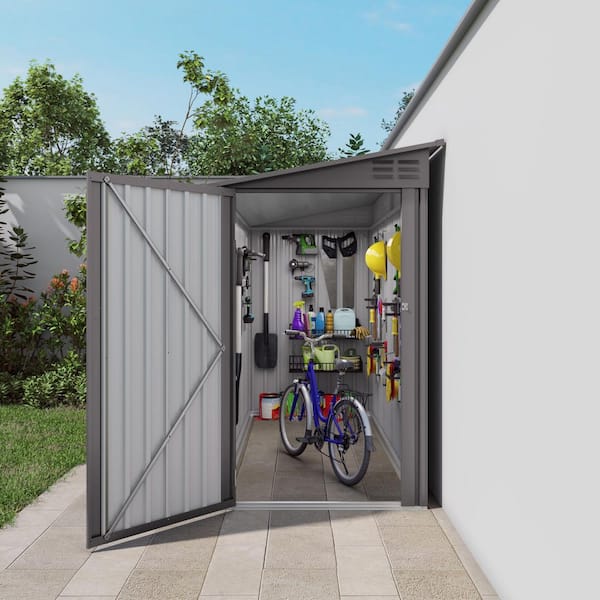Cesicia 9 ft. W x 4 ft. D Metal Outdoor Storage Shed with Sloping