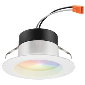 RB 4 in. CA T20 Smart Tunable CCT/Color Changing Integrated LED Retrofit White Recessed Housing Required Light Trim