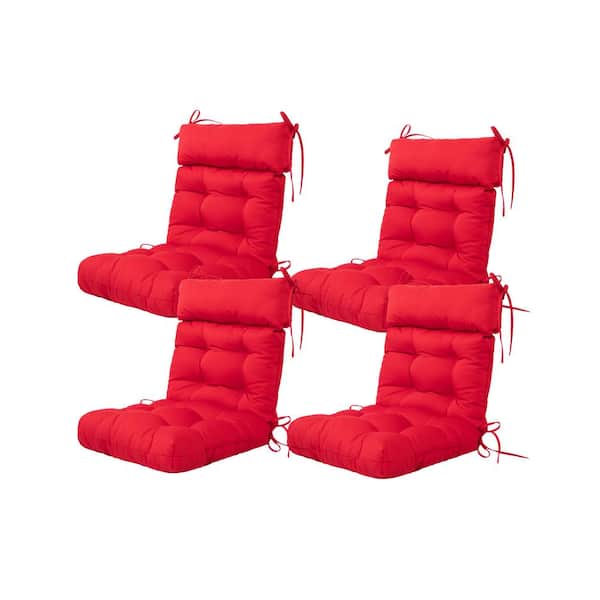 ARTPLAN Seat/Back Outdoor Chair Cushion Patio Cushion Tie Tufted Replacement for Patio Furniture 20 in. x20 in. x4 in. ,Set Of 4
