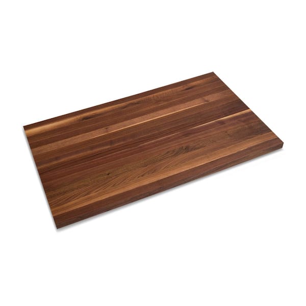 6 ft. L x 25 in. D x 1.5 in. T Finished Walnut Solid Wood Butcher Block Countertop with Square Edge