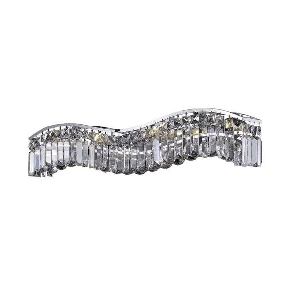 Elegant Lighting 6-Light Chrome Sconce with Clear Crystal