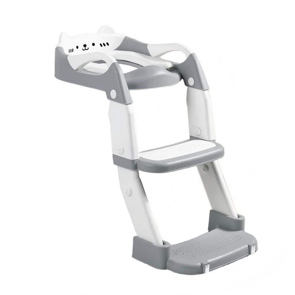 2-in-1 Round Toddler Potty Training Toilet Chair with Step Stool Ladder, Potty Training Seat for Kids, Boys, Girls, Grey price history on PriceWatchPro