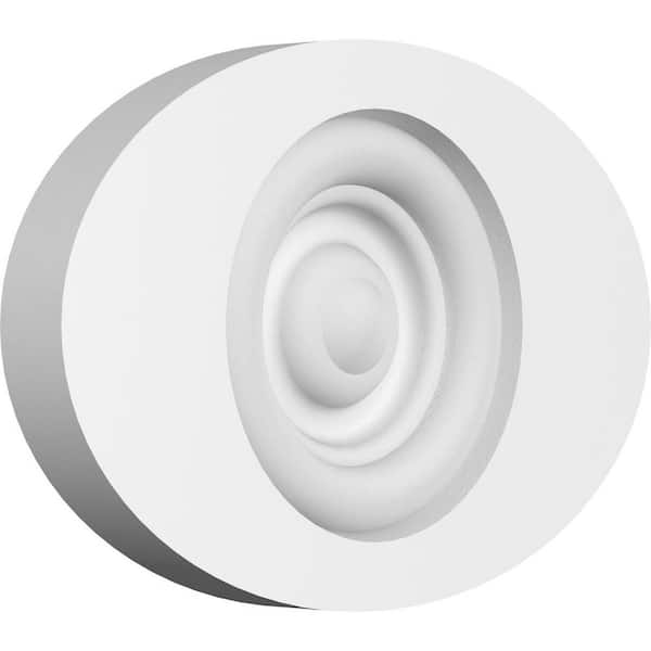 Ekena Millwork 5 in. W x 3-1/4 in. H x-1/2 in. P Standard Dalton Bullseye Rosette with Square Edge (4-Pack)