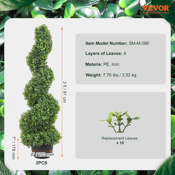 VEVOR Artificial Topiaries Boxwood Trees 36 in. Green VEVOR Artificial Topiaries Boxwood Trees 36 in. Green