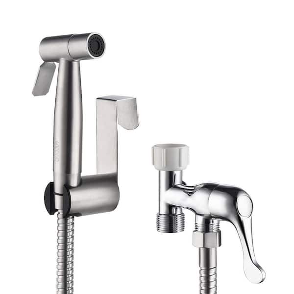 Bidet Sprayer for Toilet, Handheld Cloth Diaper Sprayer in Brushed Silver