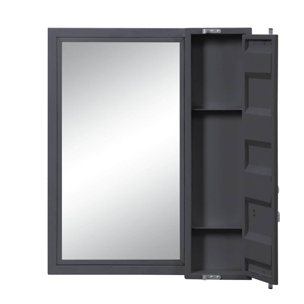 High-Quality Gunmetal 26 in. W x 32 in. H Cargo Vanity Rectangle Metal Fram