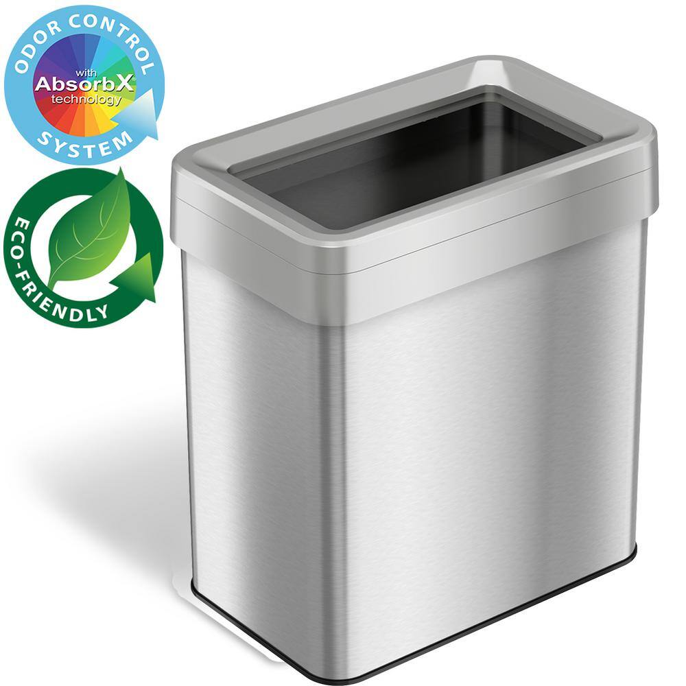 iTouchless 16 Gallon Elliptical Open Top Trash Can and Recycle Bin with  Dual AbsorbX Odor Filters, Slim Space-Saving Large Capacity Commercial  Grade