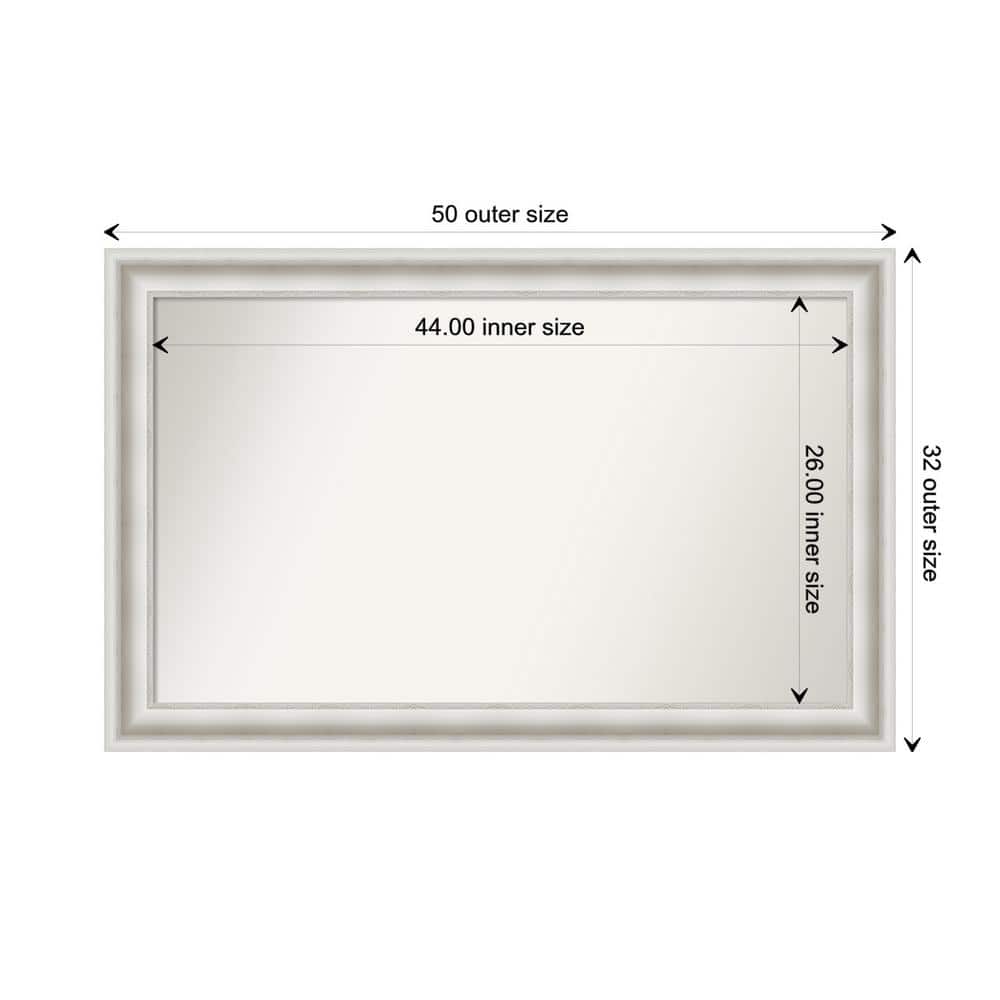 Parlor White 49.5 in. x 31.5 in. Custom Non-Beveled Recycled Polystyrene Framed Bathroom Vanity Wall Mirror price history on PriceWatchPro