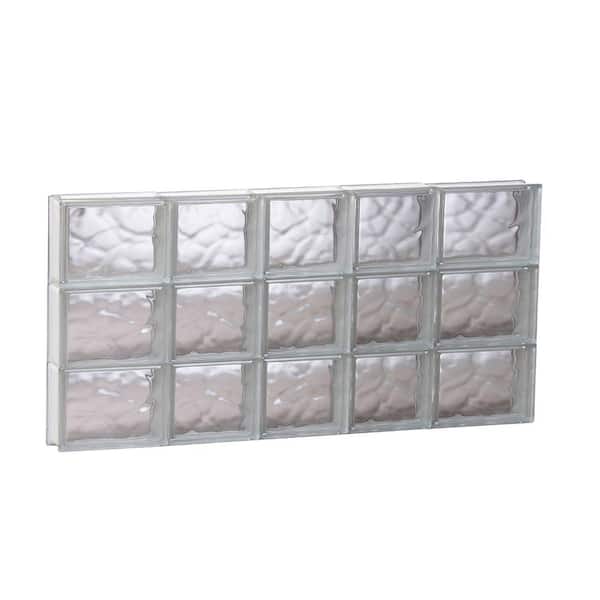 Clearly Secure 32.75 in. x 17.25 in. x 3.125 in. Frameless Wave Pattern Non-Vented Glass Block Window