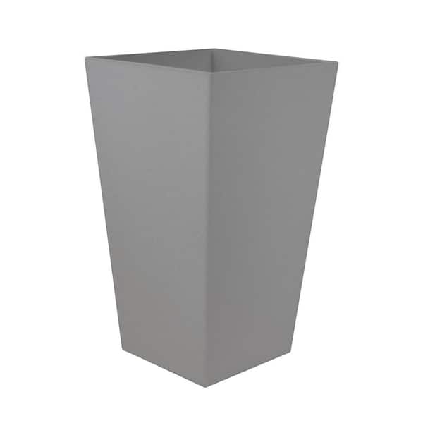 Bloem 20 in. Finley Tall Square Resin Planter Heather Gray