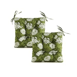 Outdoor Cushions Round Back Seat Cushions Set of 2 Wicker Tufted Pillows for Outdoor Furniture Floral Green