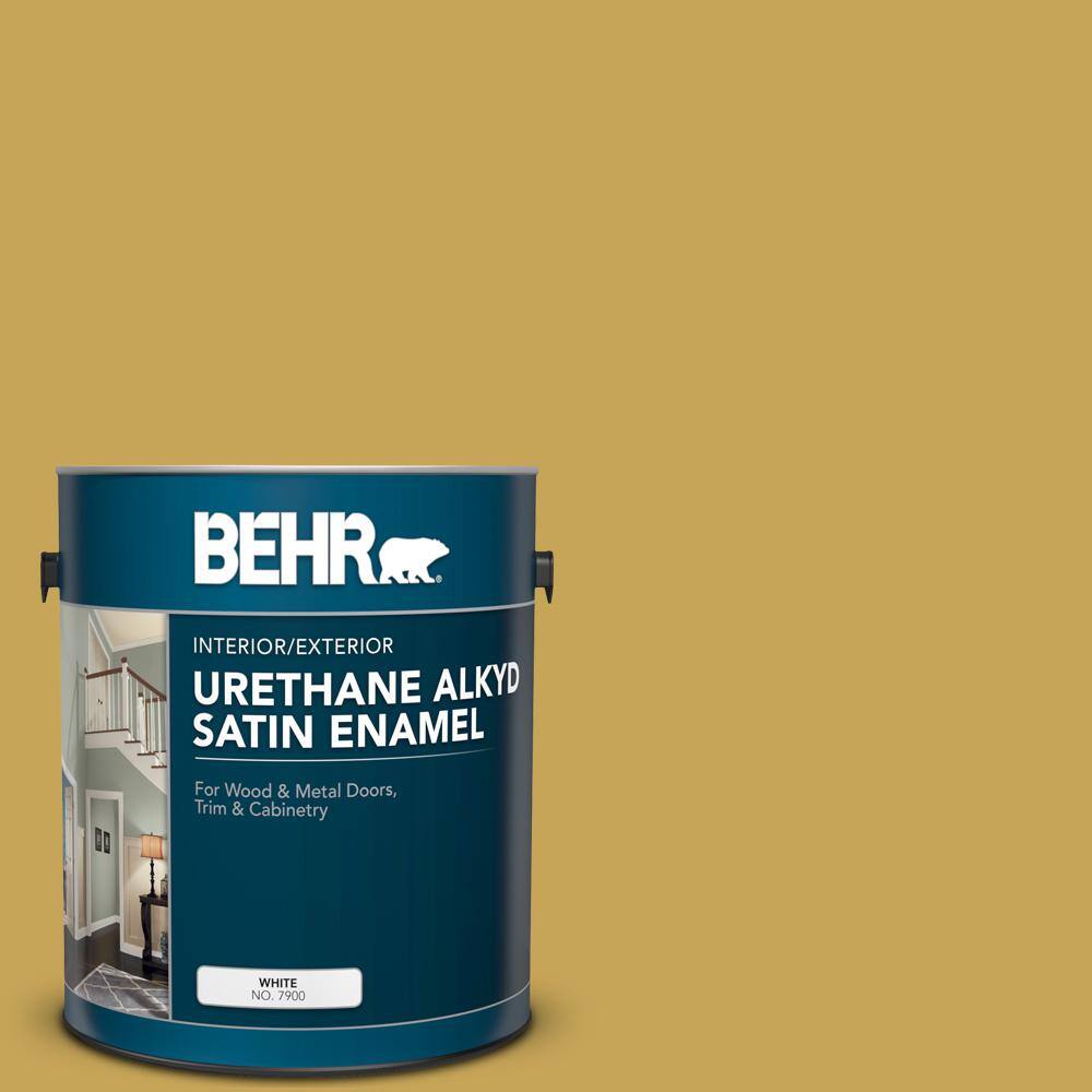 BEHR 1 gal. PPU618 Lemongrass Urethane Alkyd Satin Enamel Interior